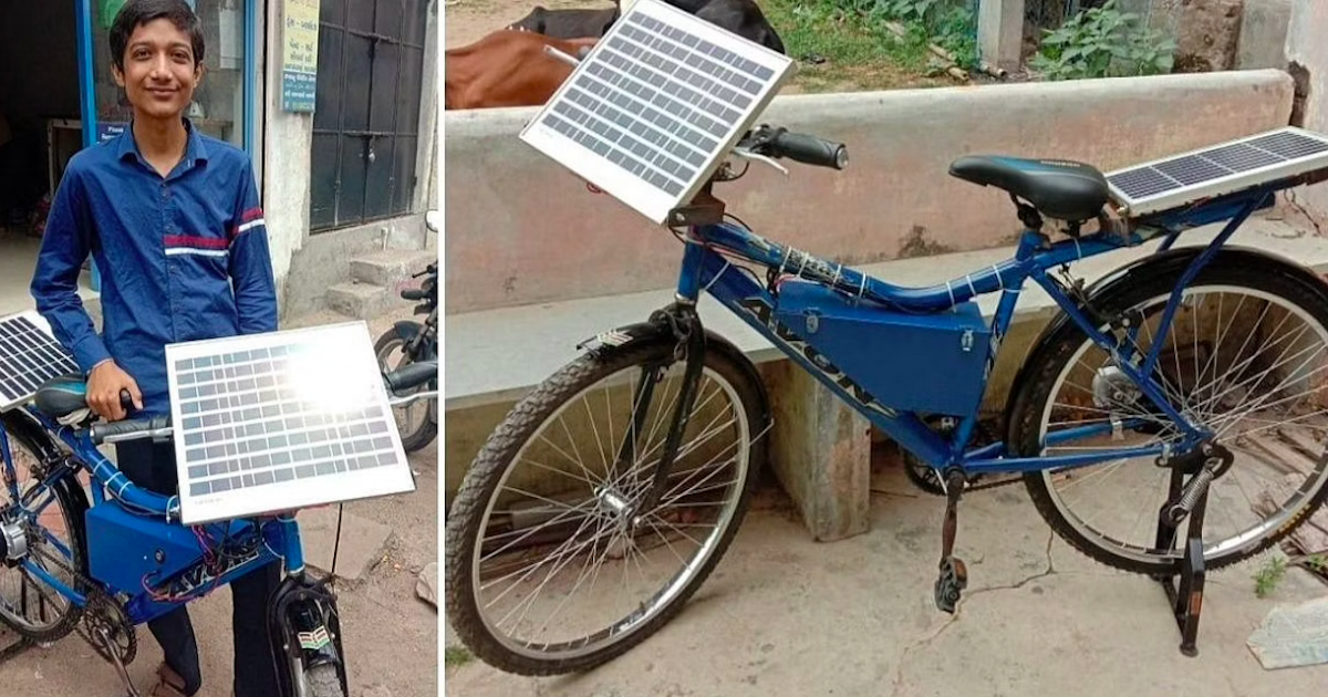 १८ वर्षाच्या विद्यार्थ्यांनं ई-बाईकचे केलं सौर सायकलमध्ये रूपांतर!